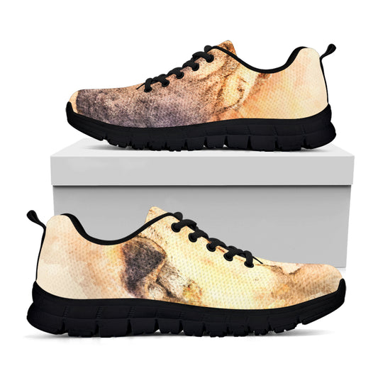 Shar Pei Portrait Print Black Sneakers