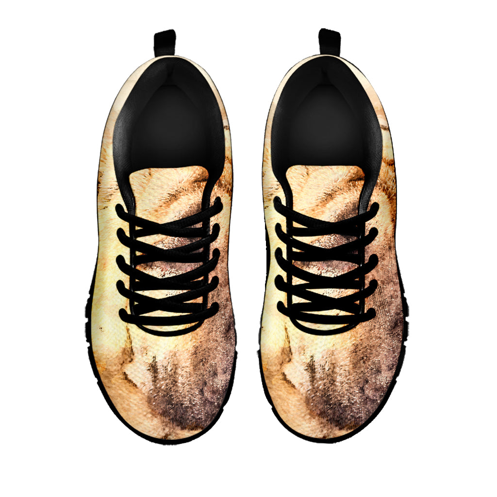 Shar Pei Portrait Print Black Sneakers