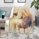 Shar Pei Portrait Print Blanket