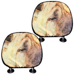 Shar Pei Portrait Print Car Headrest Covers