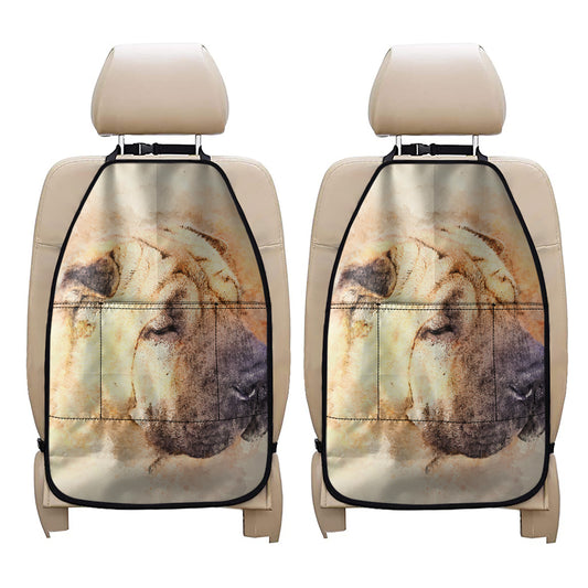 Shar Pei Portrait Print Car Seat Organizers
