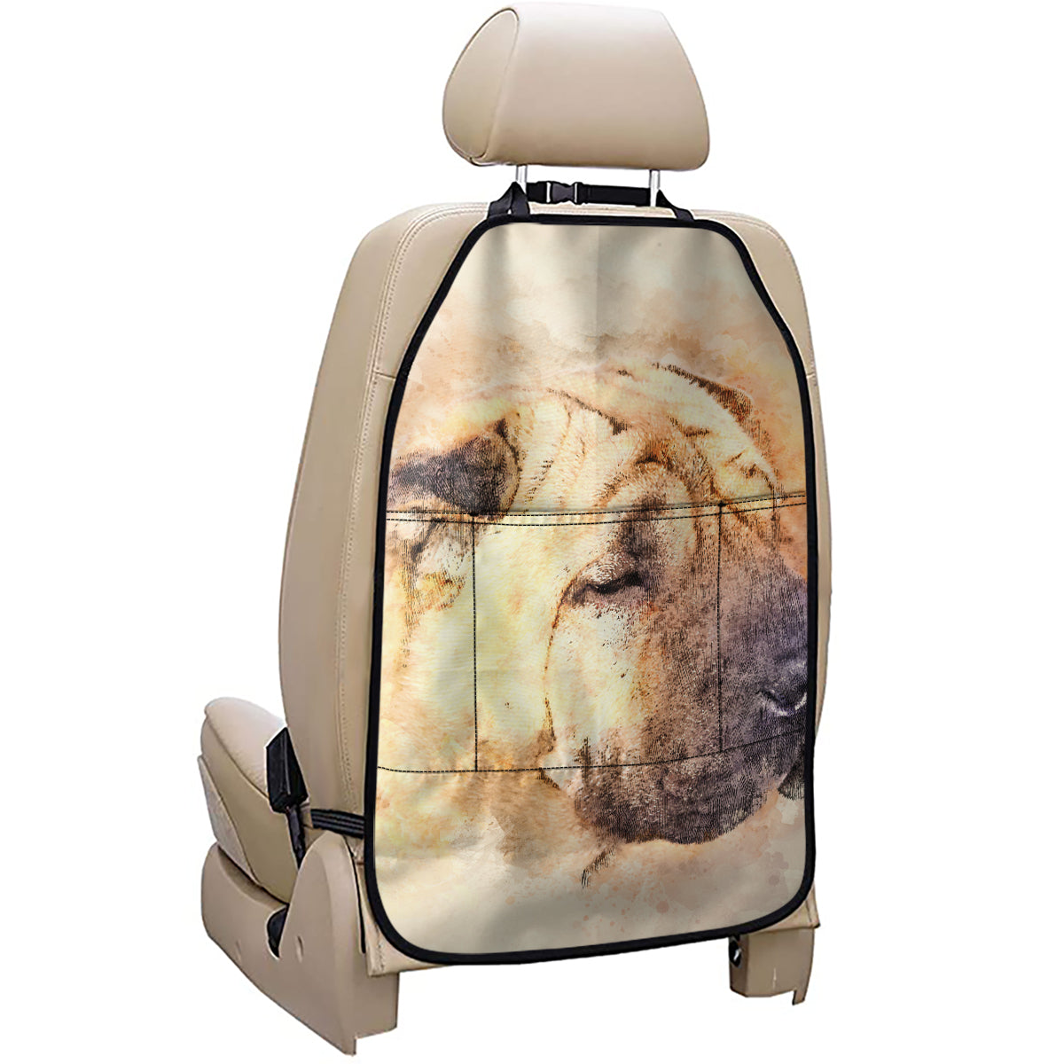 Shar Pei Portrait Print Car Seat Organizers