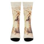 Shar Pei Portrait Print Crew Socks