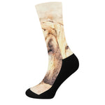 Shar Pei Portrait Print Crew Socks