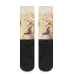 Shar Pei Portrait Print Crew Socks