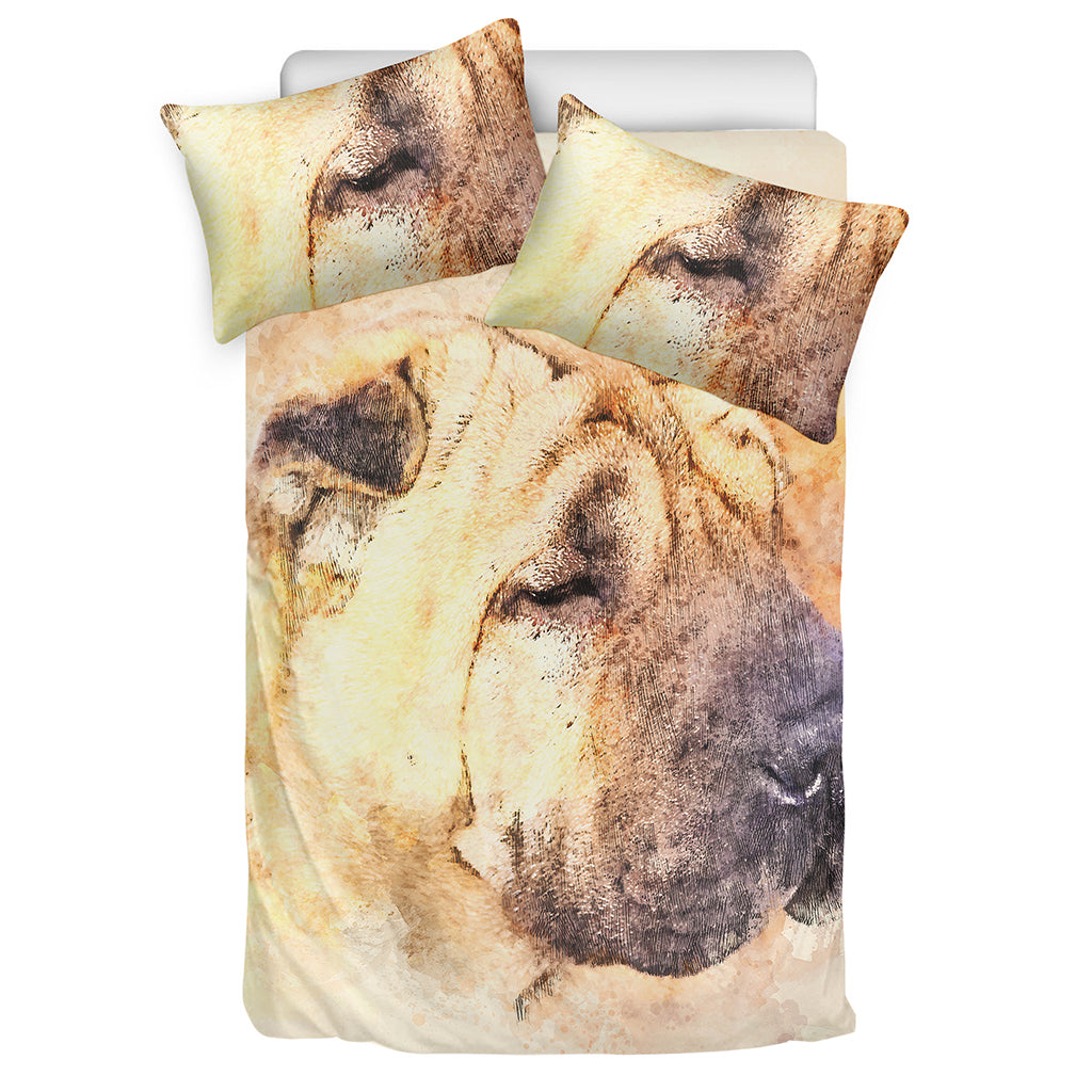 Shar Pei Portrait Print Duvet Cover Bedding Set