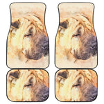 Shar Pei Portrait Print Front and Back Car Floor Mats
