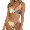 Shar Pei Portrait Print Front Bow Tie Bikini