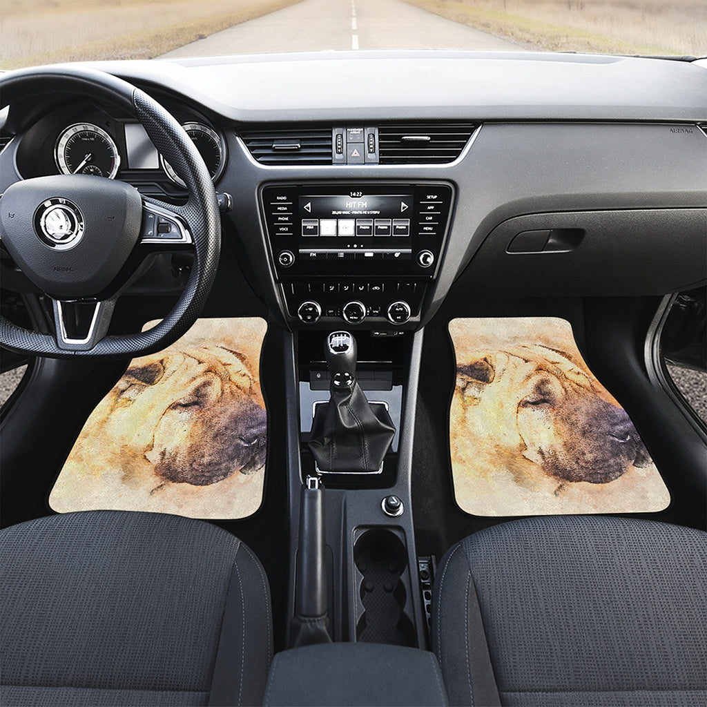 Shar Pei Portrait Print Front Car Floor Mats