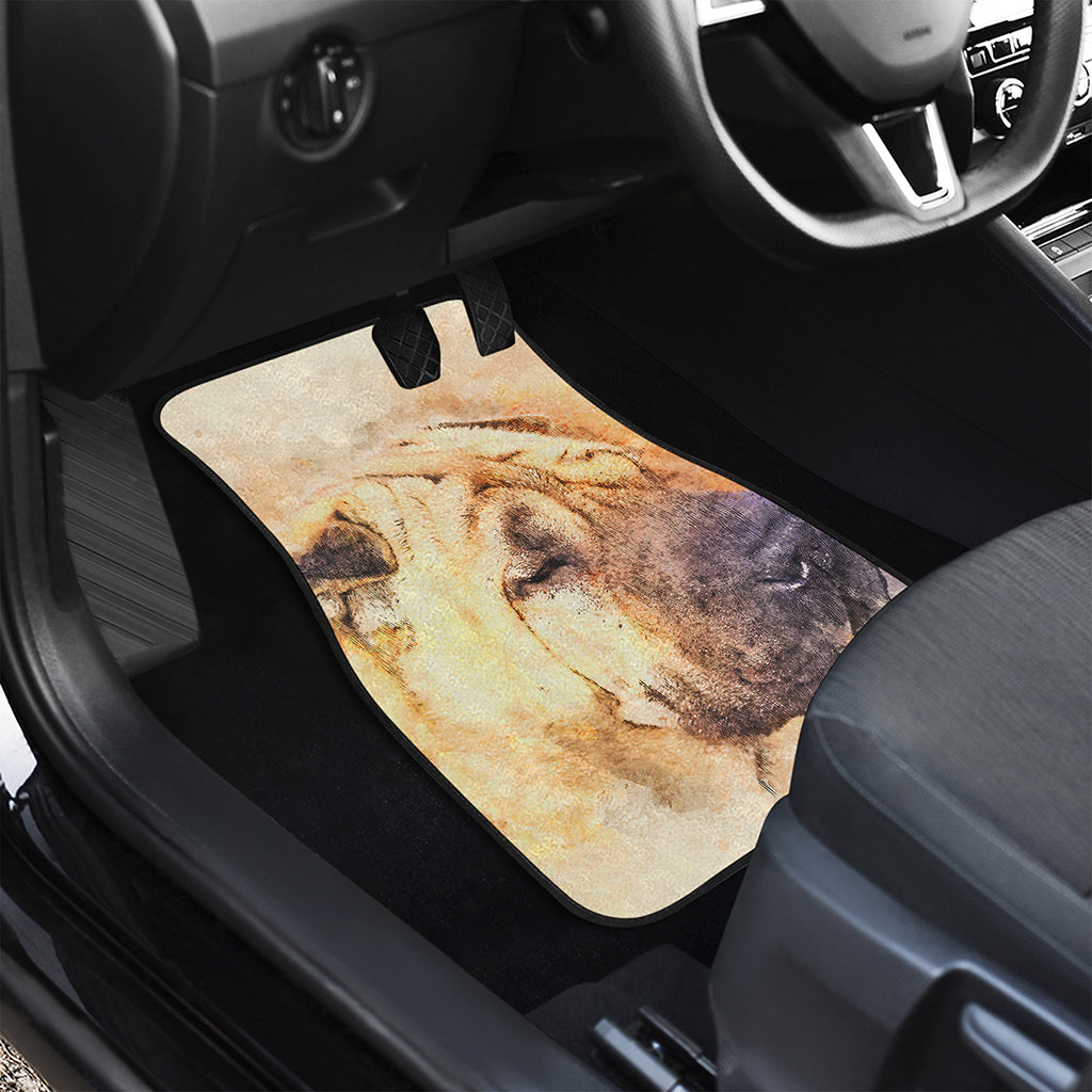 Shar Pei Portrait Print Front Car Floor Mats