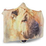 Shar Pei Portrait Print Hooded Blanket