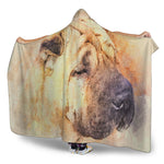 Shar Pei Portrait Print Hooded Blanket