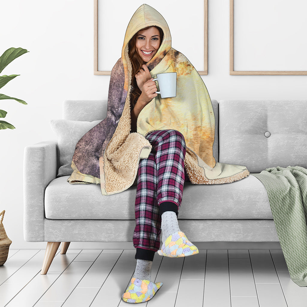 Shar Pei Portrait Print Hooded Blanket
