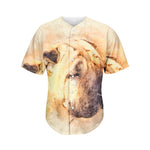 Shar Pei Portrait Print Men's Baseball Jersey