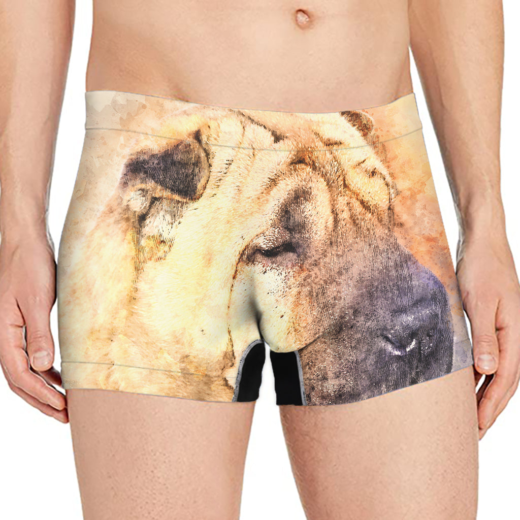 Shar Pei Portrait Print Men's Boxer Briefs