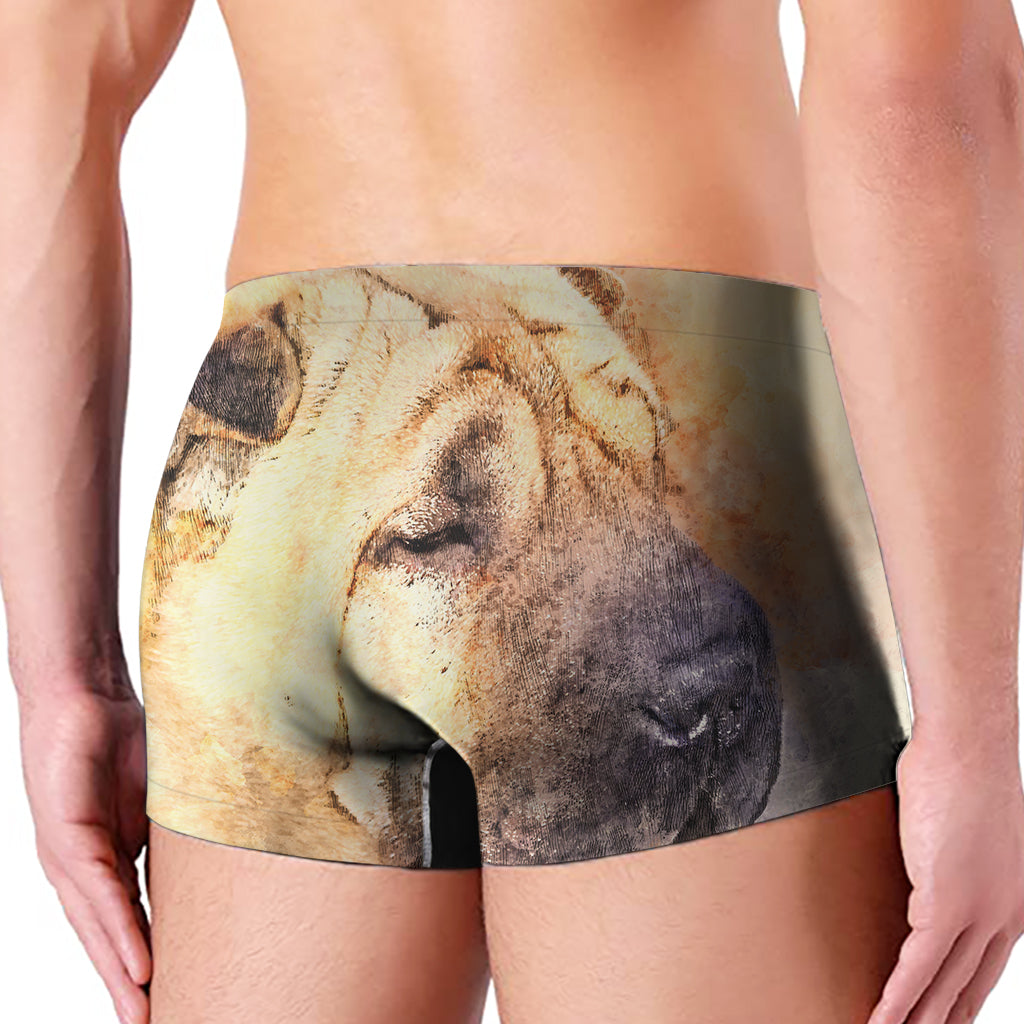 Shar Pei Portrait Print Men's Boxer Briefs