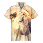 Shar Pei Portrait Print Men's Short Sleeve Shirt