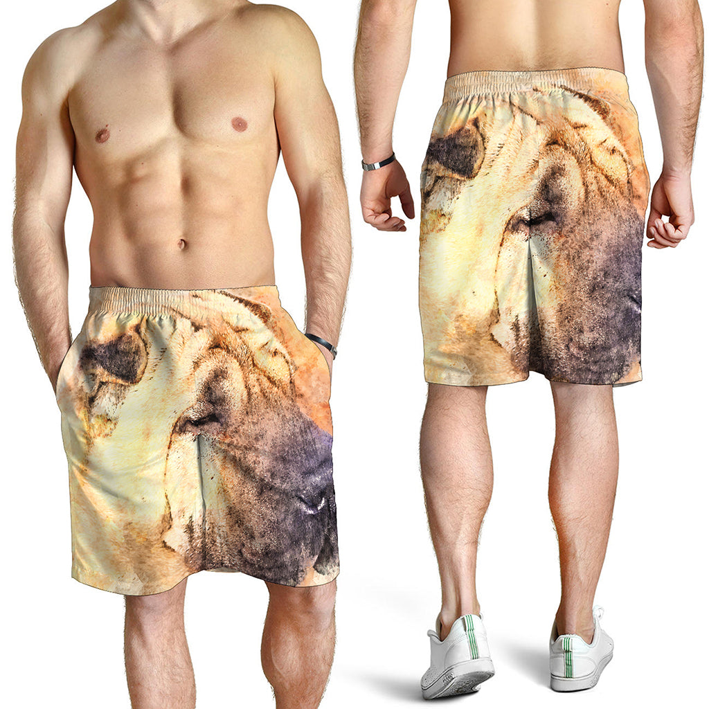Shar Pei Portrait Print Men's Shorts