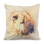 Shar Pei Portrait Print Pillow Cover