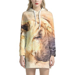 Shar Pei Portrait Print Pullover Hoodie Dress