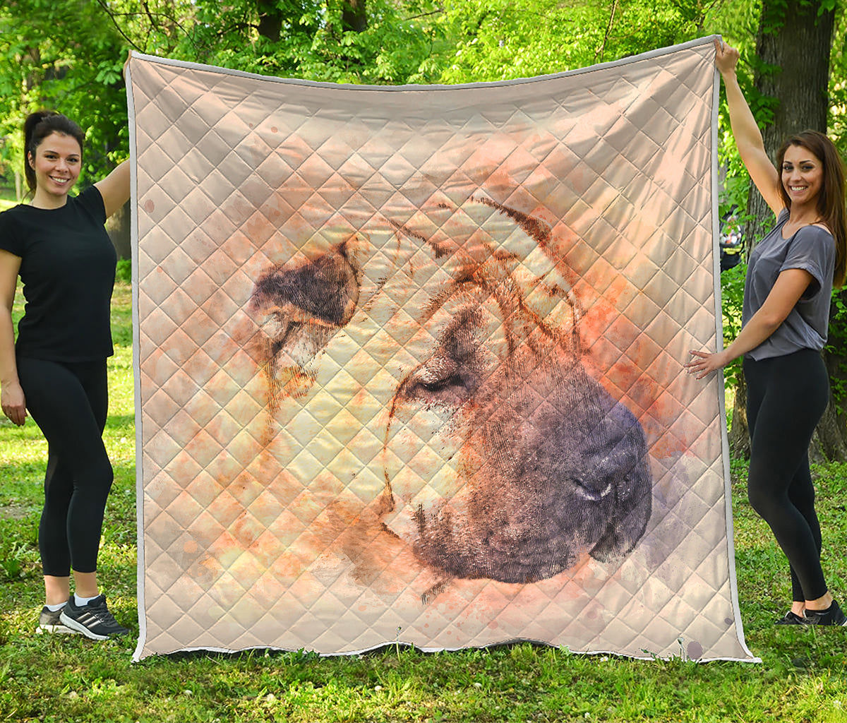 Shar Pei Portrait Print Quilt