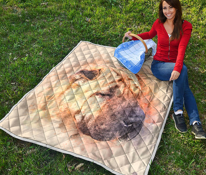 Shar Pei Portrait Print Quilt
