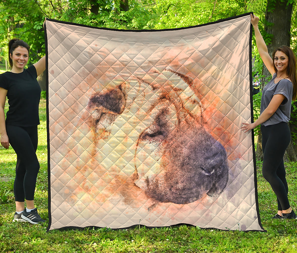 Shar Pei Portrait Print Quilt