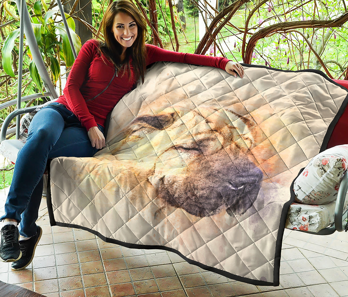 Shar Pei Portrait Print Quilt