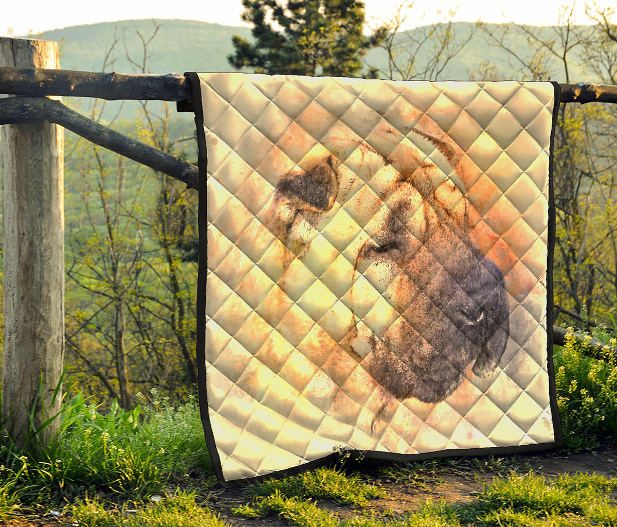 Shar Pei Portrait Print Quilt