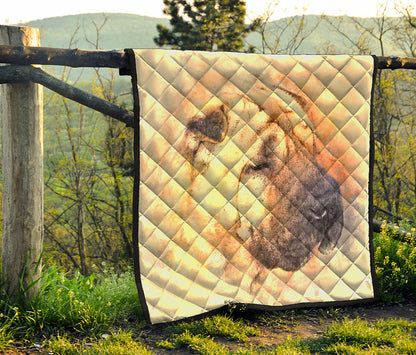 Shar Pei Portrait Print Quilt