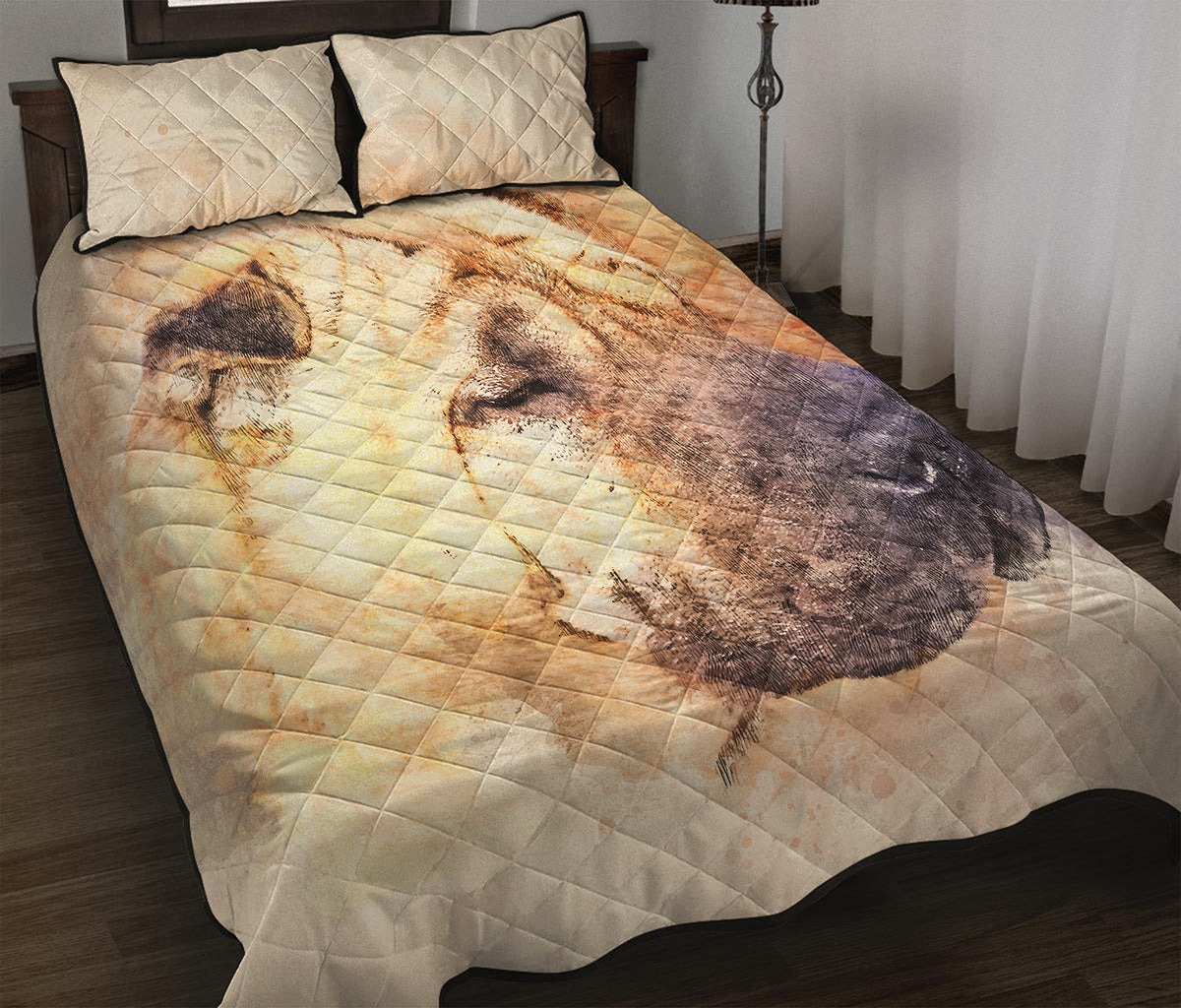 Shar Pei Portrait Print Quilt Bed Set