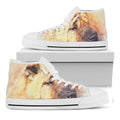 Shar Pei Portrait Print White High Top Sneakers