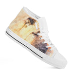 Shar Pei Portrait Print White High Top Shoes