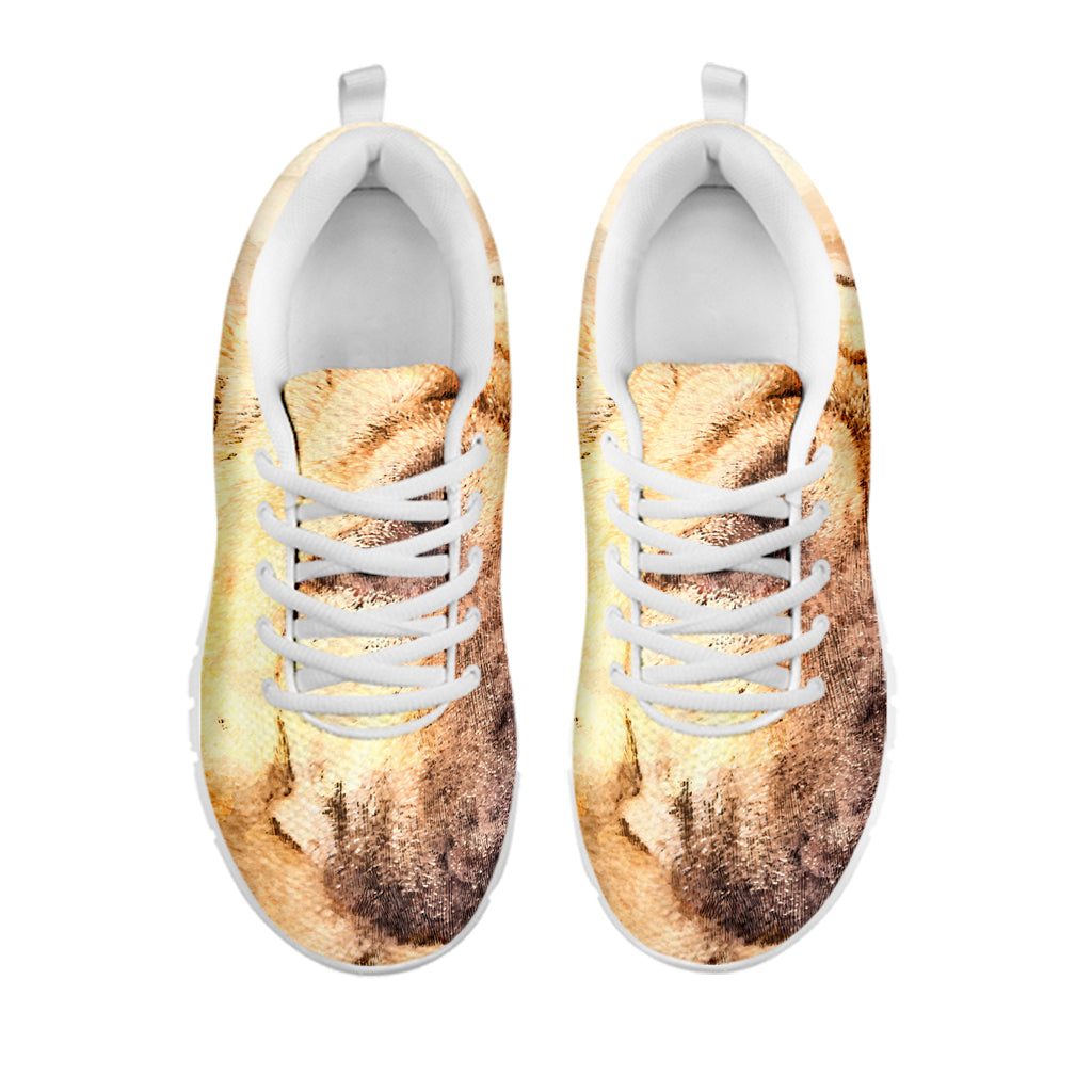 Shar Pei Portrait Print White Sneakers