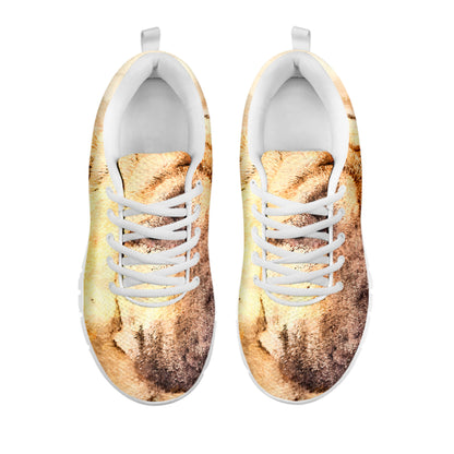 Shar Pei Portrait Print White Sneakers
