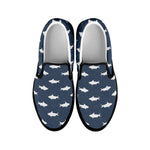 Shark Fish Pattern Print Black Slip On Shoes