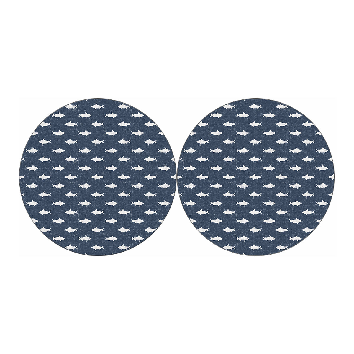 Shark Fish Pattern Print Car Coasters