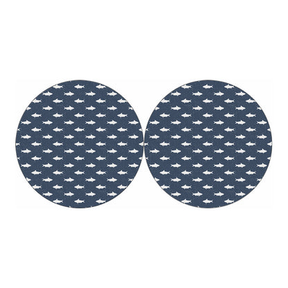 Shark Fish Pattern Print Car Coasters