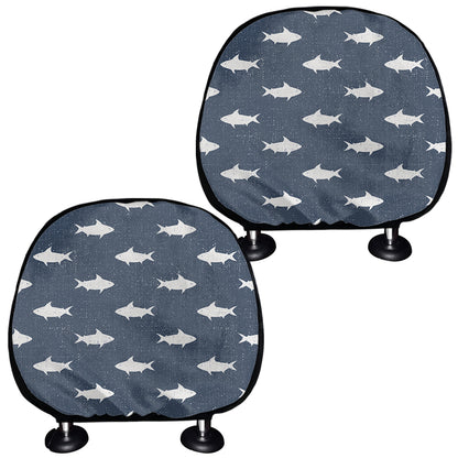Shark Fish Pattern Print Car Headrest Covers