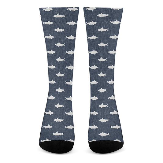 Shark Fish Pattern Print Crew Socks
