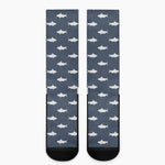 Shark Fish Pattern Print Crew Socks