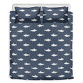 Shark Fish Pattern Print Duvet Cover Bedding Set