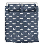 Shark Fish Pattern Print Duvet Cover Bedding Set