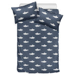 Shark Fish Pattern Print Duvet Cover Bedding Set