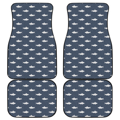 Shark Fish Pattern Print Front and Back Car Floor Mats