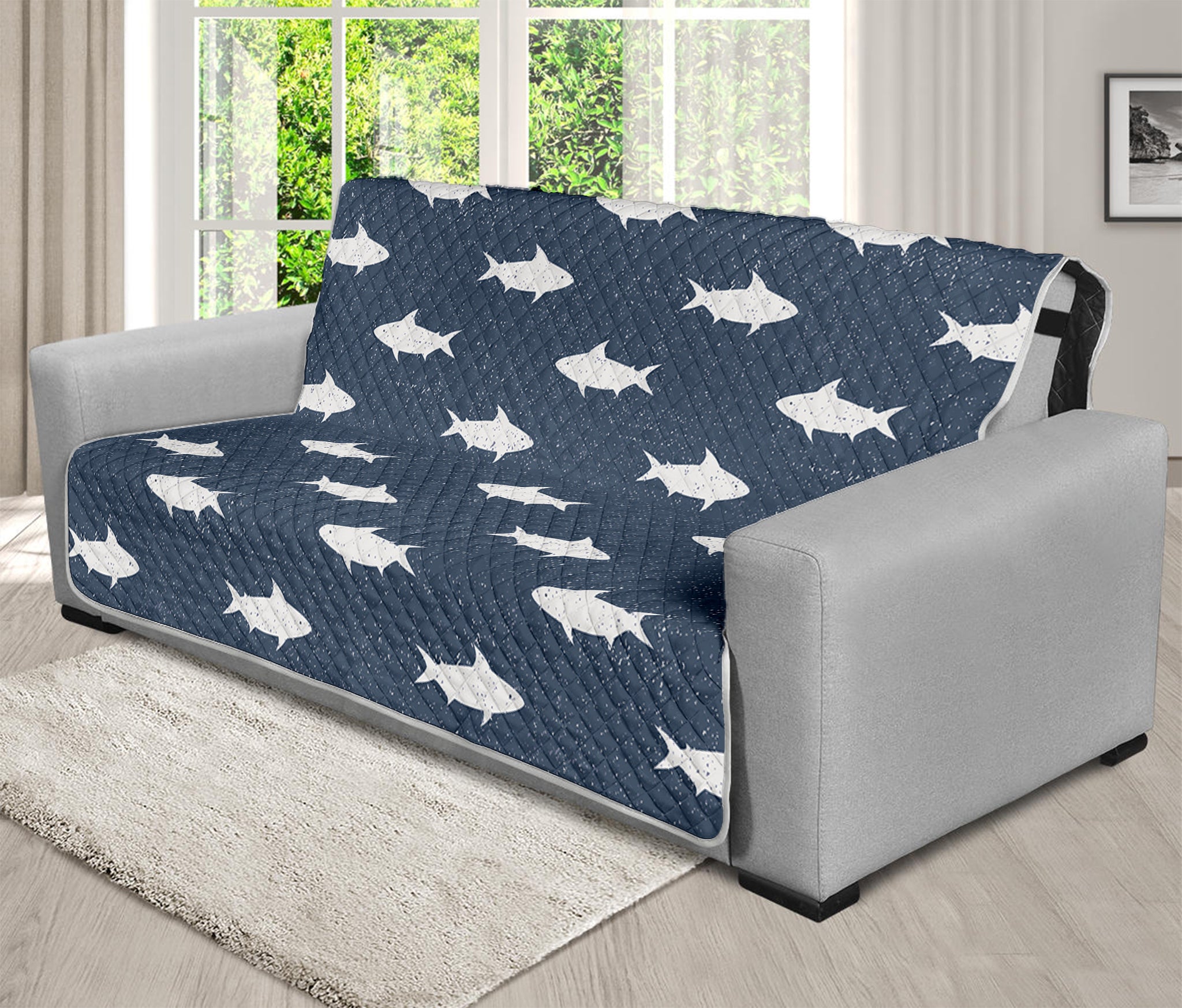 Shark Fish Pattern Print Futon Protector