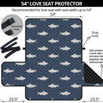 Shark Fish Pattern Print Loveseat Protector