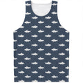 Shark Fish Pattern Print Men's Tank Top