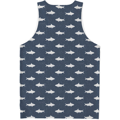 Shark Fish Pattern Print Men's Tank Top
