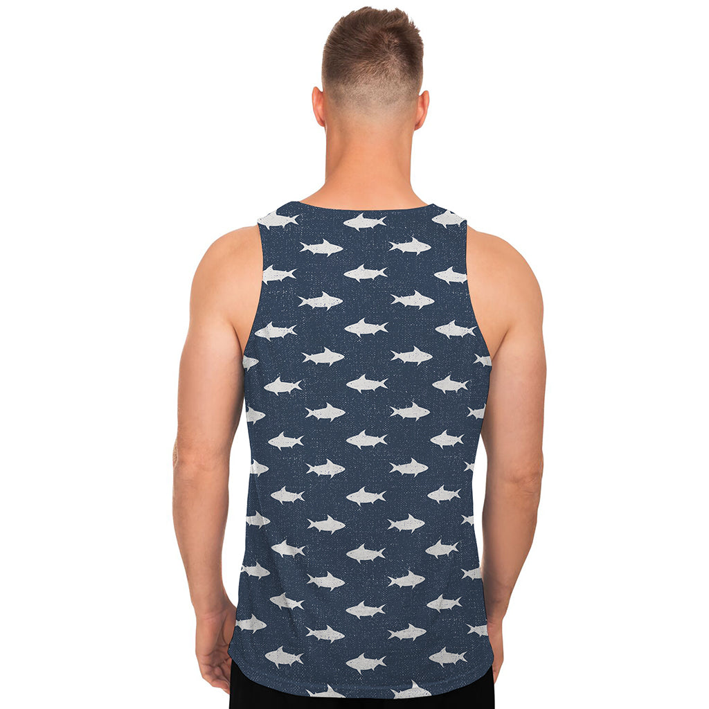 Shark Fish Pattern Print Men's Tank Top